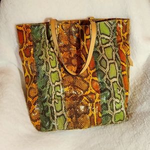 Sam Edelman snakeskin multicolor tote
